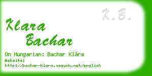 klara bachar business card